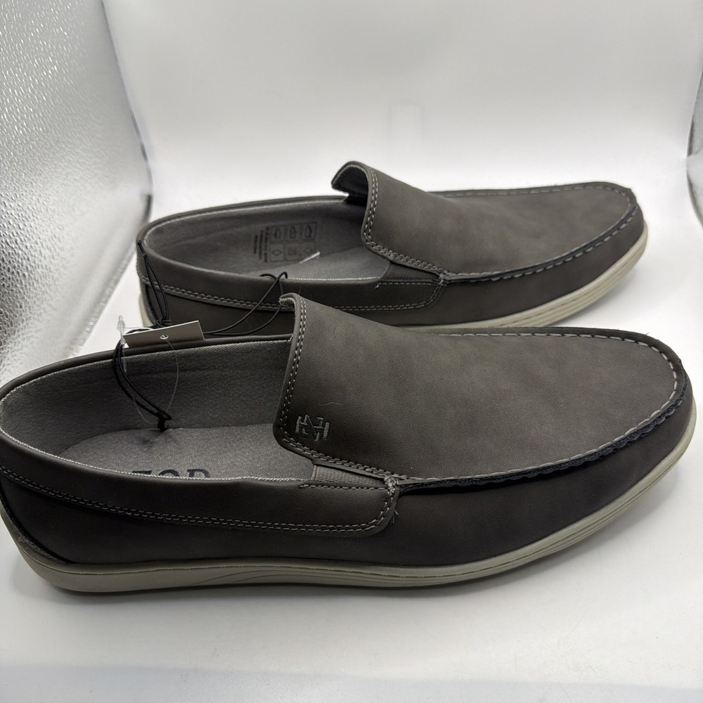 Izod Mens Seapoint Gray Sneaker Slip On Boat Beach Shoe Memory Foam. Size 9